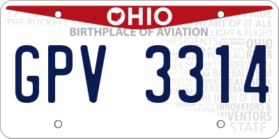 OH license plate GPV3314