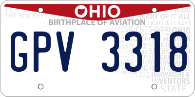 OH license plate GPV3318