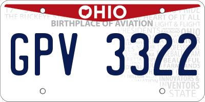 OH license plate GPV3322