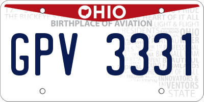 OH license plate GPV3331