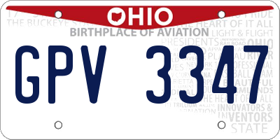 OH license plate GPV3347