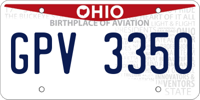 OH license plate GPV3350