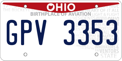 OH license plate GPV3353