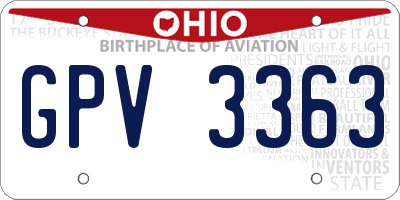 OH license plate GPV3363