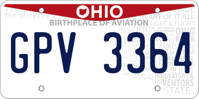 OH license plate GPV3364