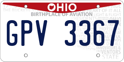 OH license plate GPV3367