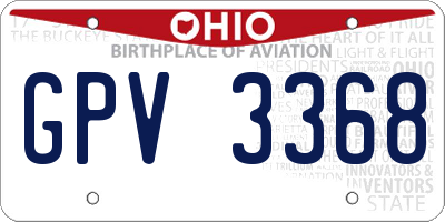OH license plate GPV3368