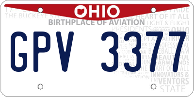 OH license plate GPV3377
