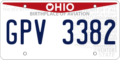 OH license plate GPV3382