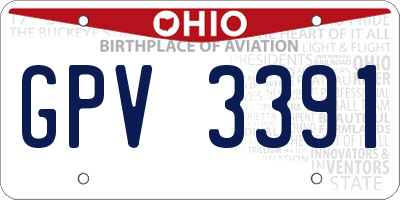 OH license plate GPV3391