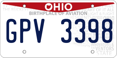 OH license plate GPV3398