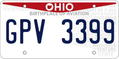 OH license plate GPV3399