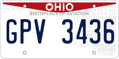 OH license plate GPV3436