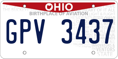 OH license plate GPV3437