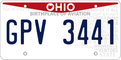 OH license plate GPV3441