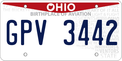 OH license plate GPV3442