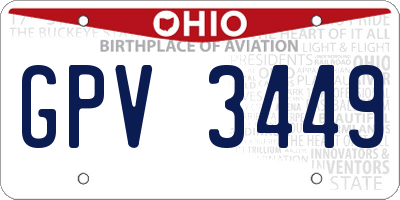 OH license plate GPV3449