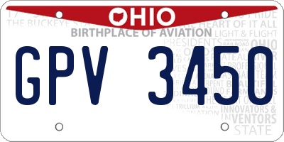 OH license plate GPV3450