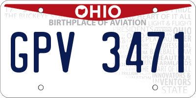 OH license plate GPV3471