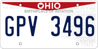 OH license plate GPV3496