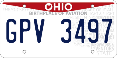 OH license plate GPV3497