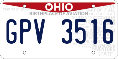 OH license plate GPV3516