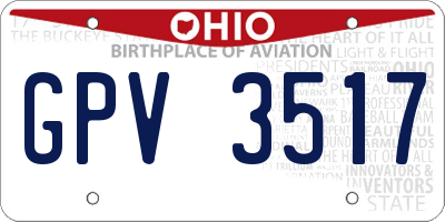 OH license plate GPV3517
