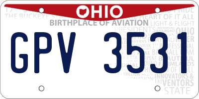 OH license plate GPV3531