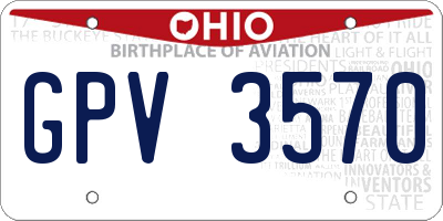 OH license plate GPV3570