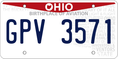 OH license plate GPV3571