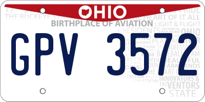 OH license plate GPV3572