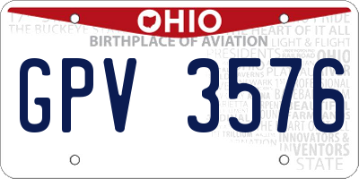 OH license plate GPV3576