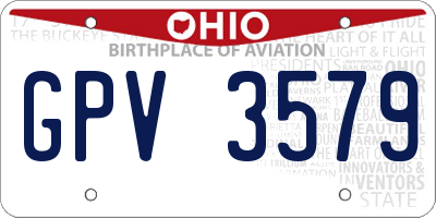 OH license plate GPV3579