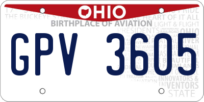 OH license plate GPV3605