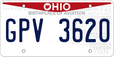 OH license plate GPV3620