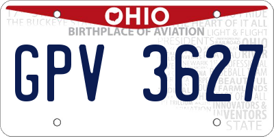 OH license plate GPV3627