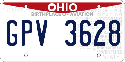 OH license plate GPV3628