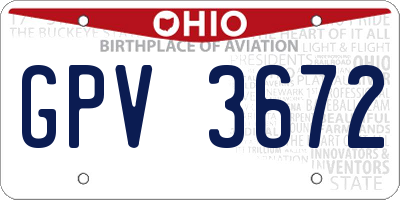 OH license plate GPV3672