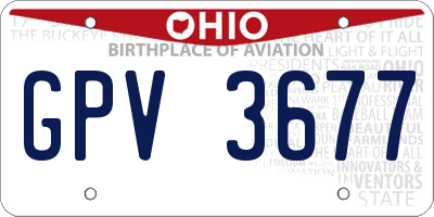OH license plate GPV3677