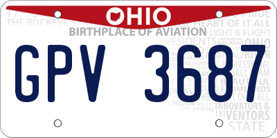 OH license plate GPV3687