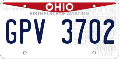 OH license plate GPV3702