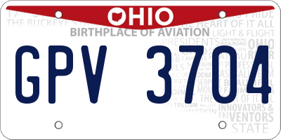 OH license plate GPV3704