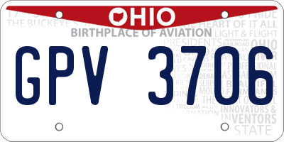 OH license plate GPV3706