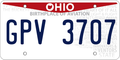 OH license plate GPV3707