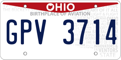 OH license plate GPV3714