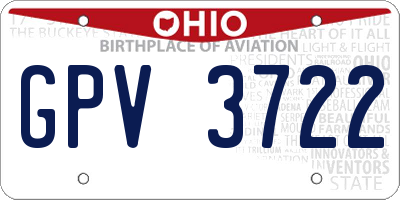 OH license plate GPV3722