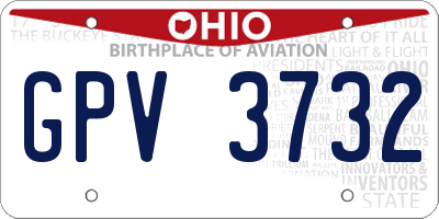 OH license plate GPV3732