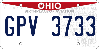 OH license plate GPV3733