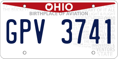 OH license plate GPV3741