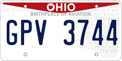 OH license plate GPV3744